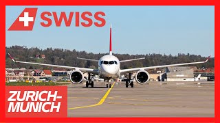 SWISS Economy Class on a short flight! Zurich to Munich - A220-100