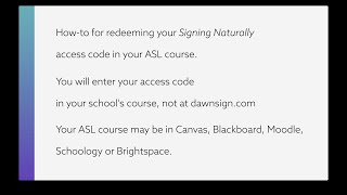 Signing Naturally Interactive Online Student Materials (IOSM) access code How-To