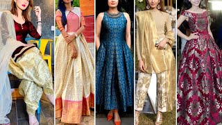 Jamawar /bnarsi Brocade Dress Designs Ideas/Latest Different Type Of Bnarsi/Jamawar Dresses Ideas