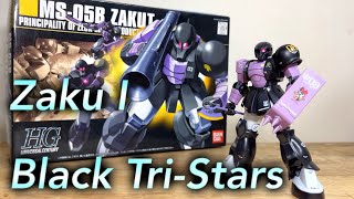 Zaku 1 Black Tri-Stars Hguc 1/144 Quick build #zaku #gunpla #กันดั้ม