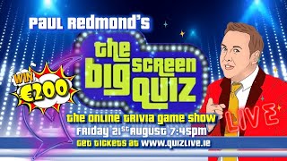 Paul's Big Screen Quiz - Fri 21st Aug - 7:45pm