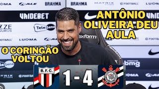 ANTÔNIO OLIVEIRA FALA APÓS GOLEADA DO CORINTHIANS SOBRE O BOTAFOGO SP POR 4 A 1