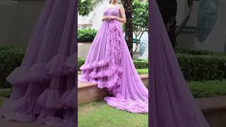 Lavender Colour Full Gown #gown #fullgown #lavenderdress #lavendergown