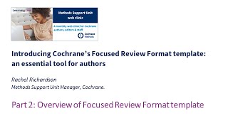 Part 2: Overview of Focused Review Format template