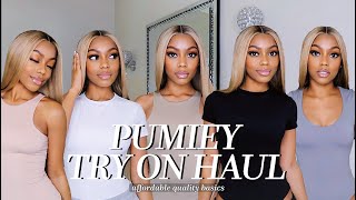 PUMIEY TRY ON HAUL! AFFORDABLE SKIMS DUPE?! | amazon basics