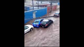 CALLES DE TEGUCIGALPA CONVERTIDAS EN RÍOS POR TORRENCIALES LLUVIAS capital hondureña, Tegucigalpa.