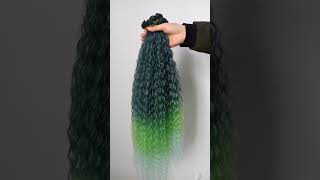 Water Wave Fake Hair Bundles Synthetic Hair Extensions Ombre Black Brown Grey Curly Hair Extension