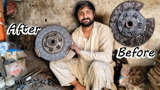 This young mechanic is brilliant at repairing truck clutch plates!