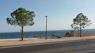 Desde playa Albufereta a Playa Postiguet en autobús. Alicante,Spain.