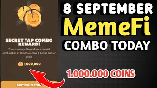 MEMEFI SECRET COMBO TODAY 8 SEPTEMBER 2024 | MEMEFI DAILY COMBO | MEMEFI COMBO TODAY | MEMEFI COMBO