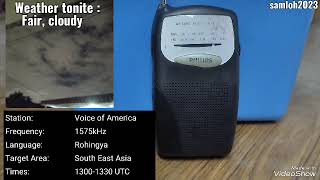 VoA mediumwave on Philips AE1595 radio