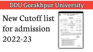 DDU new cutoff list 2022-23 | #ddu