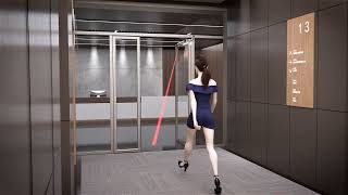 CNB227LE Automatic swing door safety sensor, laser safety light curtain for presence detection