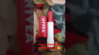 nivea strawberry shine lip balm||review