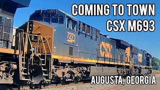 Coming to Town, Following CSX M693 as They Arrive in August, Georgia - 10-12-2024