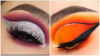 Beautiful eye makeup tutorial composition 2022