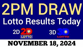 Lotto Result Today 2pm Draw November 18 2024 Swertres Ez2 PCSO Live Result