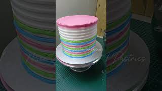 How to make colorful stripe cake