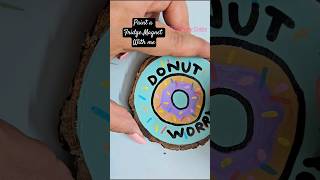 Paint a Fridge Magnet #painting #wooden #cute #handpainted #art #artist #try #enjoy #youtubeshorts