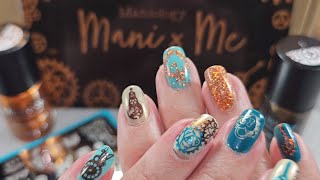 Maniology August Mani X Me box, & stamping with glitter how to.