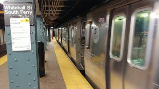 MTA Subways - Kawasaki R68A #5148 on the (W) arriving into Whitehall Street/South Ferry