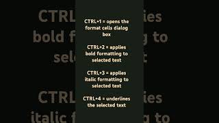 Basic keyboard Shortcuts in Excel #usefully #excel