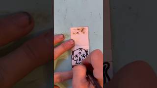 Daily Faces Challenge: Day 174/365 - Matchbook Skull Drawing | Quick Marker Art Timelapse #shorts