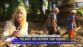 DÜZCE SEL FELAKETİ - AĞAÇ DEVRİLDİ AFAD EKİBİ ÖLÜMDEN DÖNDÜ - KANAL 7 HABER CANLI YAYIN