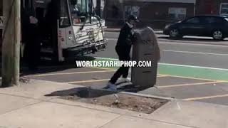 Determined: Dude Was Trying Desperately To Get That ATM Machine On The Bus!