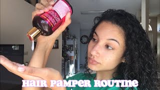 My curly hair pamper routine