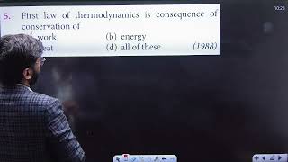 1st law of thermodynamics is consequence of conservation of a) work b) energy c) heat  d) all of ...