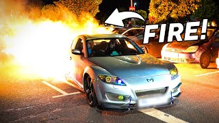 RX8 SENDS IT While POLICE CLOSE The M25! - Modified Cars Leaving A Car Meet!