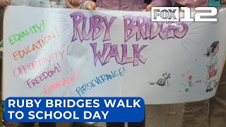 Oregon students walk to school in honor of civil rights icon Ruby Bridges