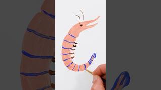 Shrimp Acrylic Painting for Kids  #shorts #painting #art