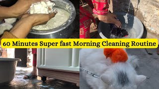 60 Minutes Super fast Morning Cleaning Routine | Effortless cleaning routine |Daily Vlog 🌸@SoNiyaCh