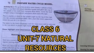 6th standard  SCIENCE    UNIT -7  prepare water cycle model WORK BOOK  ANSWERS