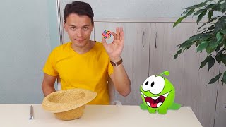 Cut the Rope in Real Life - Eating food with Om Nom