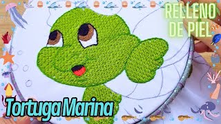 Bordado relleno de piel para Tierna Tortuguita 🐢🌊 Bordados gratis!