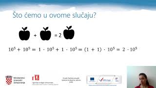 Matematika 8.r OŠ - Zbrajanje i oduzimanje potencija s bazom 10