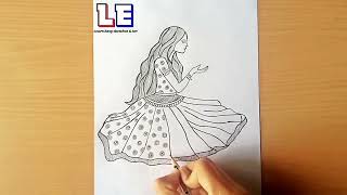 Sketch of Girl with Diya | Diwali Special | Diwali Drawings | Diwali Sketches | Learn Easy.