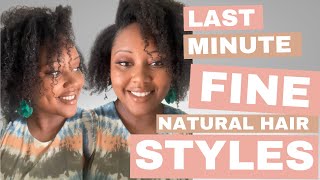 Try This LAST MINUTE Fine Natural Hairstyle the next time you're in a RUSH!