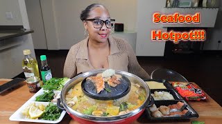 HOT WET SEAFOOD HOTPOT ( COOKING & MUKBANG )