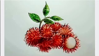 Cara Menggambar Rambutan dari Angka 6 | Rambutan Drawing | Tema Tanaman | Sub Tema Buah