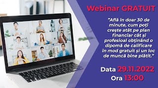 Webinar GRATUIT - Cum poți crește atât pe plan financiar cât și profesioal