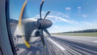 Incredible propeller view!! | Croatia airlines Bombardier Dash Q400 takeoff from Pula to Zagreb