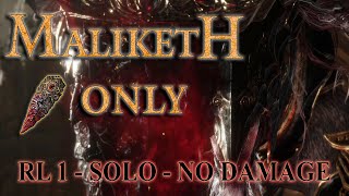 Elden Ring - Maliketh Parry Only | No Damage | RL1 | Solo | Almost No Sprint