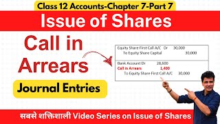 Call in arrears | Issue of Shares | Class 12 | Accounts | Company Accounts | Ch7-Part 7