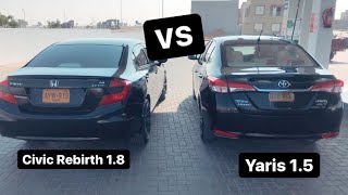 Toyota Yaris 1.5 Vs Civic Rebirth 1.8 Prosmatec. |Drag Race|1/4 mile