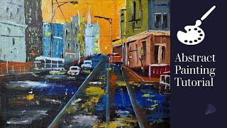 How to paint Cityscape with Acrylic Colors | Citiscape kaise paint kare | Abstract Painting