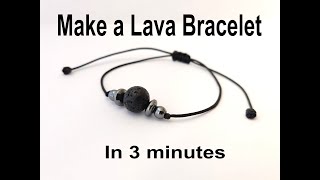 3 Minutes Tutorial | How To Make A Simple Lava Cord Bracelet | Sirioti Jewelry #lava #greece #diy